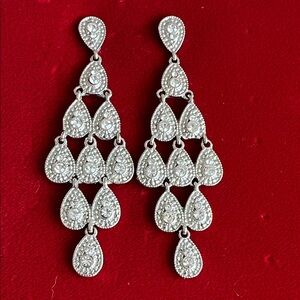 Elegant Silver Chandelier Earrings